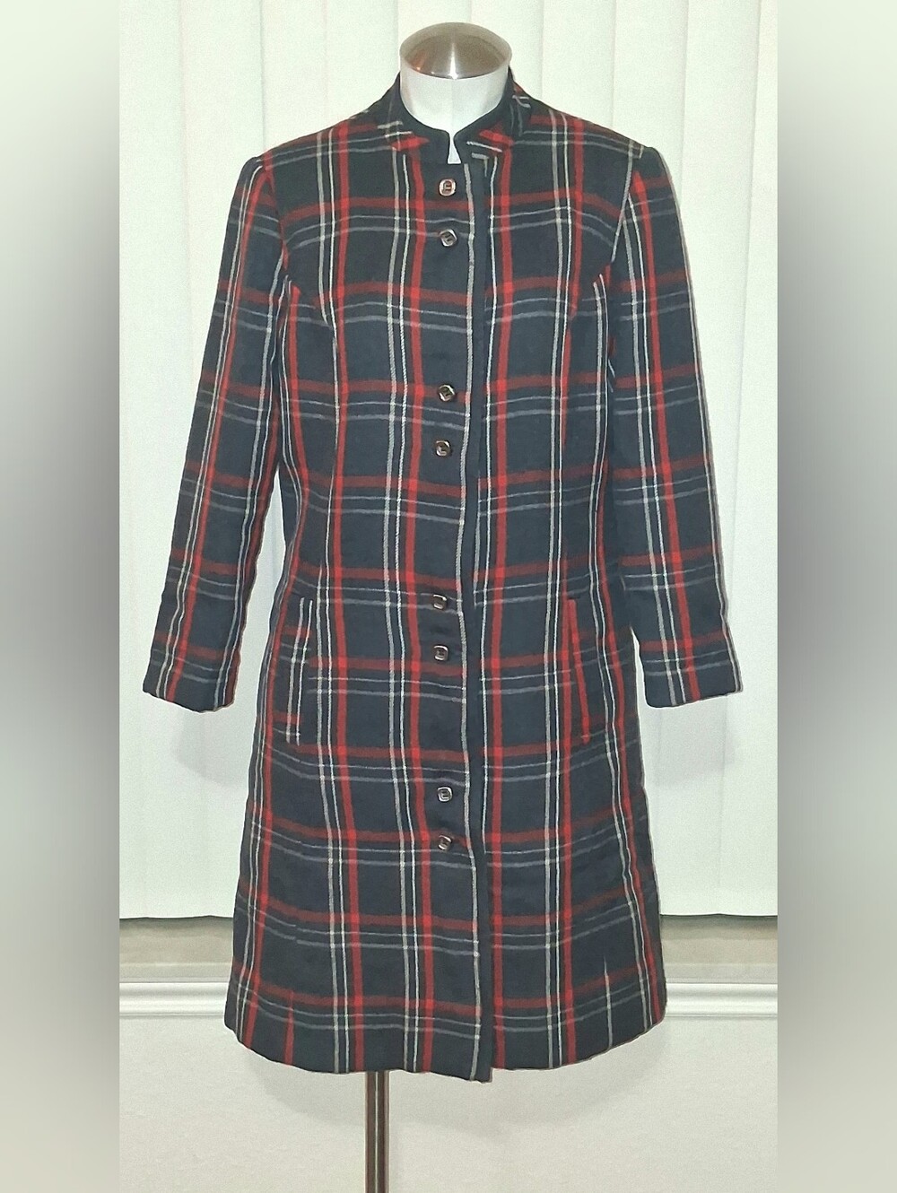 Plaid Wool Coat